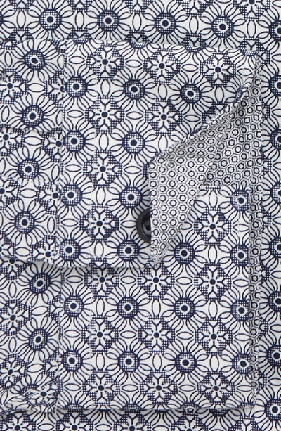 Shop Ted Baker Modern Fit Stretch Geometric Dress Shirt In Blue
