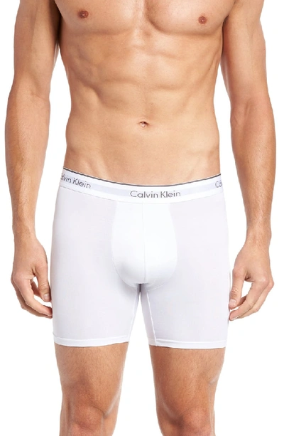 Shop Calvin Klein 3-pack Micro Stretch Boxer Briefs In White