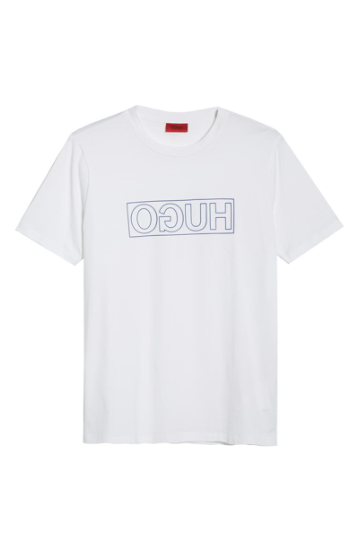 Hugo Men s Dicagolino Reverse Logo Graphic T shirt In White