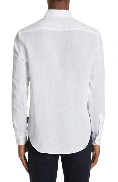 Shop Emporio Armani Slim Fit Solid Sport Shirt In White