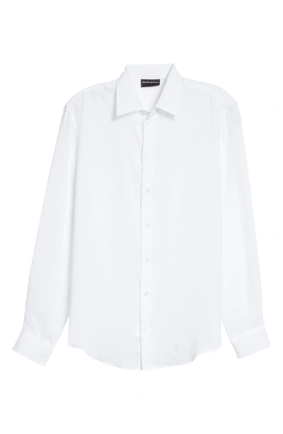 Shop Emporio Armani Slim Fit Solid Sport Shirt In White