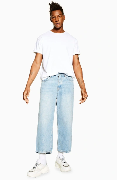 Shop Topman Cropped Skinny Fit Jeans In Blue
