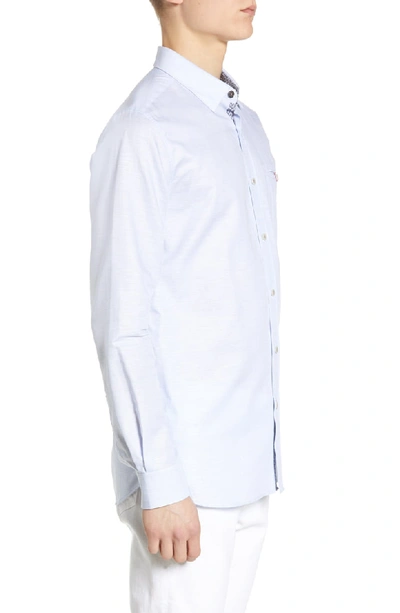 Shop Ted Baker Rabbit Slim Fit Shirt In Blue