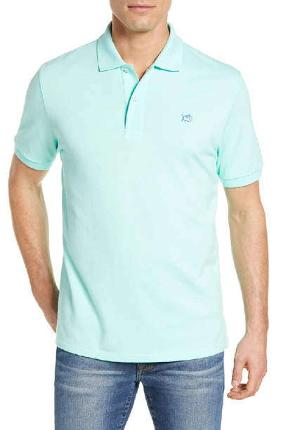 Shop Southern Tide Skipjack Micro Pique Stretch Cotton Polo In Offshore Green