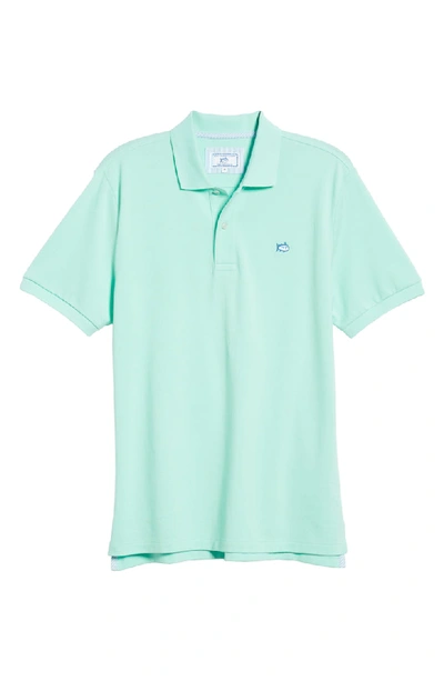Shop Southern Tide Skipjack Micro Pique Stretch Cotton Polo In Offshore Green