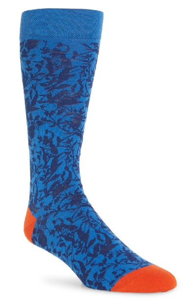Shop Ted Baker Leaf Socks In Blue