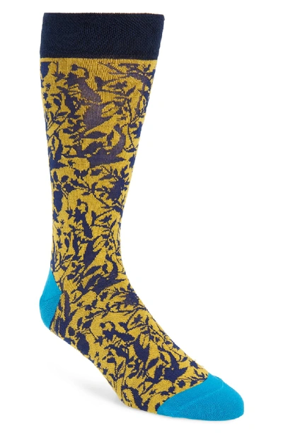 Shop Ted Baker Leaf Socks In Yellow