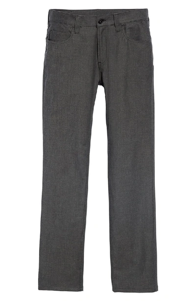 Shop Emporio Armani Flat Front Five Pocket Dress Pants In Charcoal