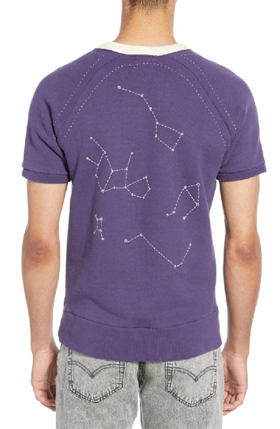 Vintage Clothing 1950s Short Sleeve Sweatshirt In Star Chart Embroidered