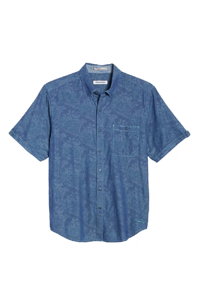 Shop Tommy Bahama Moana Fronds Woven Shirt In Monaco Blue