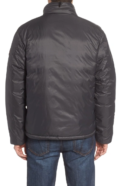 Shop Canada Goose 'lodge' Slim Fit Packable Windproof 750 Down Fill Jacket In Graphite/ Black