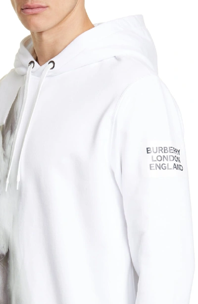 Shop Burberry Unicorn Print Cotton Hoodie In White