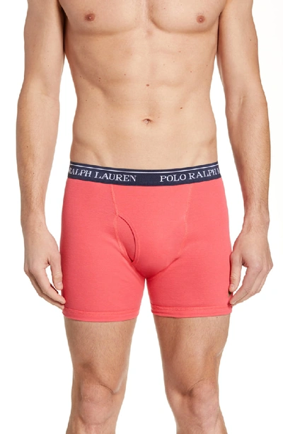 Shop Polo Ralph Lauren 3-pack Boxer Briefs In Bright Navy/ Green/ Coral
