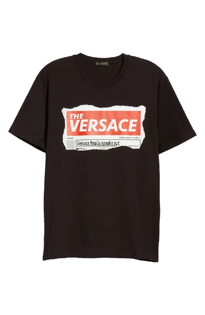 Shop Versace Tabloid Graphic T-shirt In Black