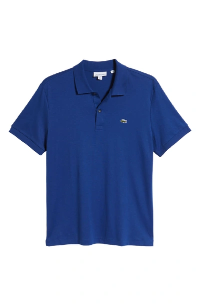 Shop Lacoste Jersey Interlock Regular Fit Polo In Navy Blue