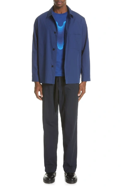 Shop Dries Van Noten Casal Oversize Shirt In Blue
