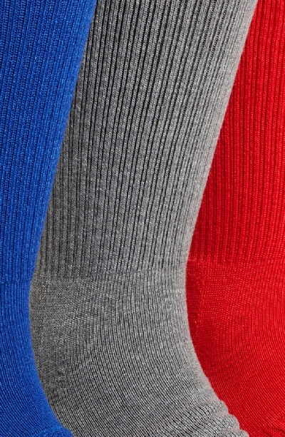 Shop Nike Everyday Max Cushion 3-pack Crew Socks In Red/ Grey/ Blue