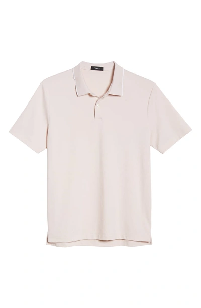 Shop Theory Tipped Solid Polo In Tint/ White