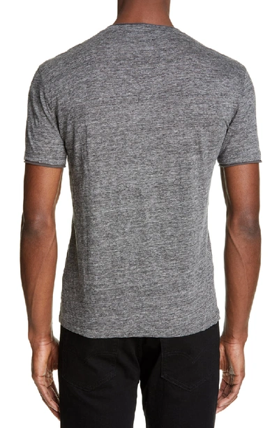 Shop John Varvatos Slubbed Slim Fit Linen V-neck T-shirt In Grey Heather