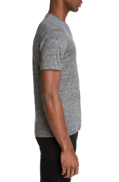 Shop John Varvatos Slubbed Slim Fit Linen V-neck T-shirt In Grey Heather