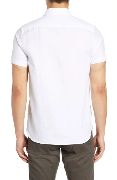 Shop Ted Baker Graphit Slim Fit Cotton & Linen Shirt In White