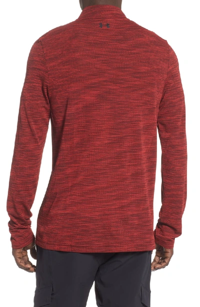 Shop Under Armour Siphon Regular Fit Half-zip Pullover In Aruba Red/ Black