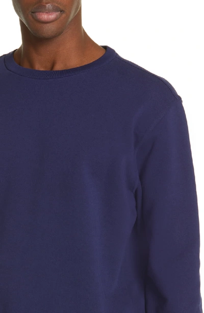 Shop Maison Margiela Elbow Patch Crewneck Sweatshirt In Ink Blue