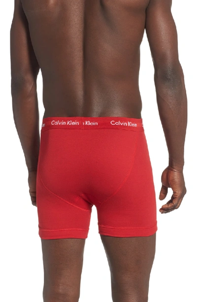Shop Calvin Klein 3-pack Boxer Briefs In Grey Sky/ Provence/ Red