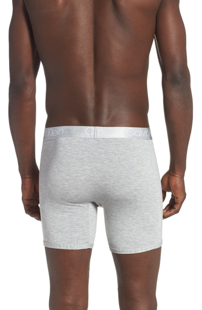 Shop Calvin Klein Ultrasoft Stretch Modal Boxer Briefs In Grey Heather/ White