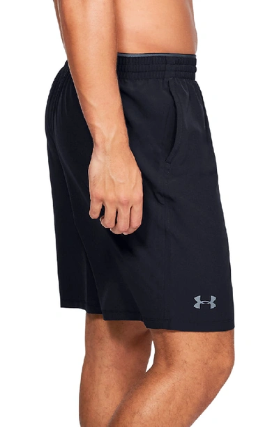 Shop Under Armour Qualifier Technical Athletic Shorts In Black