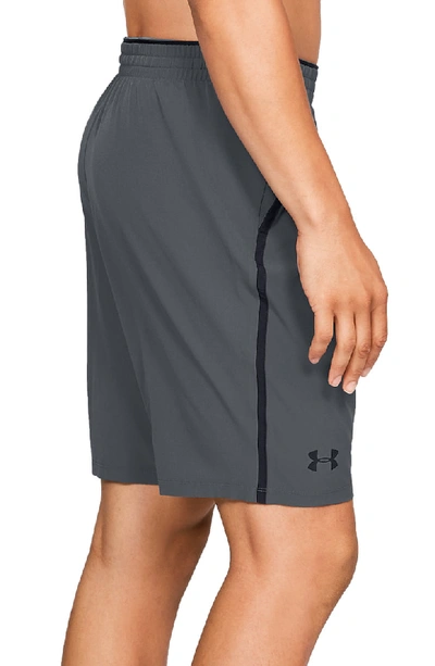 Shop Under Armour Qualifier Technical Athletic Shorts In Grey