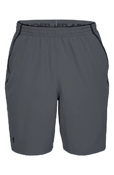 Shop Under Armour Qualifier Technical Athletic Shorts In Grey