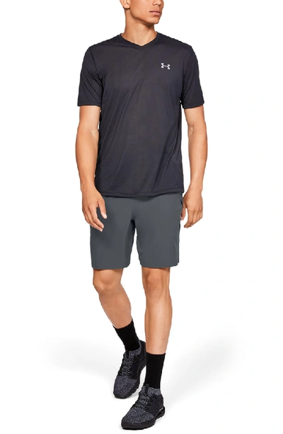 Shop Under Armour Qualifier Technical Athletic Shorts In Grey