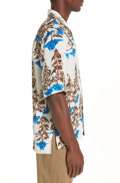 Shop Acne Studios Simon Slim Fit Floral Print Shirt In White/brown
