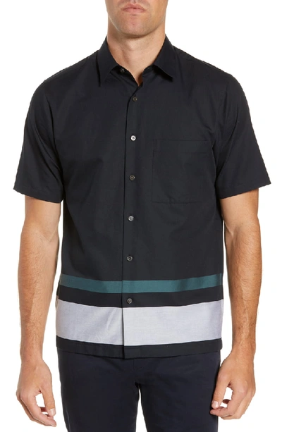 Shop Theory Bruner Slim Fit Shirt In Marsh Stripe