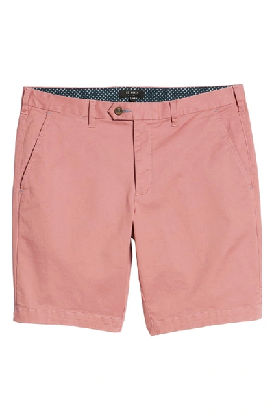 Shop Ted Baker Selshor Slim Chino Shorts In Xmid Pink