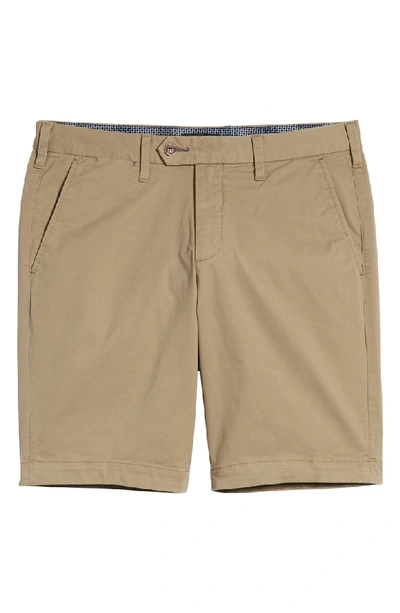 Shop Ted Baker Selshor Slim Chino Shorts In Natural
