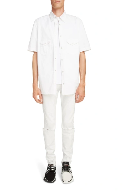 Shop Givenchy Denim Shirt In White
