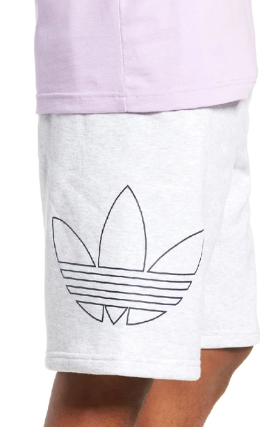 Shop Adidas Originals Ft Otln Athletic Shorts In Light Grey Heather/ Navy