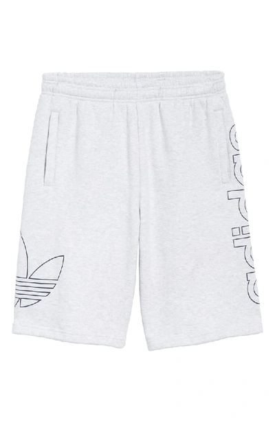Shop Adidas Originals Ft Otln Athletic Shorts In Light Grey Heather/ Navy