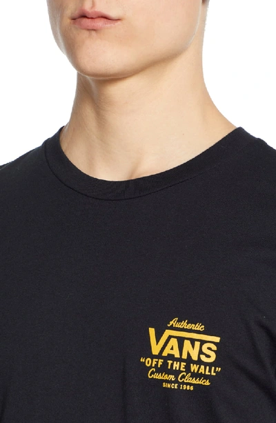 Vans Holder Street Ii T-shirt In Black/ Old Gold | ModeSens