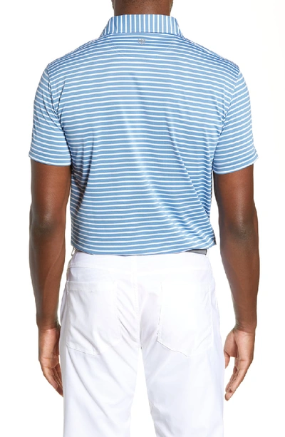 Shop Bobby Jones Control Stripe Jersey Polo In Indigo/ White