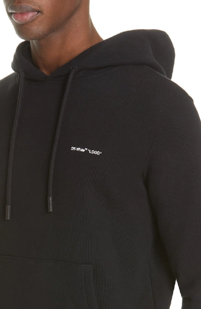 Shop Off-white Slim Fit Logo Hoodie In Black