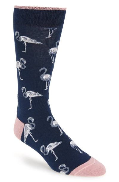 Shop Ted Baker Allover Bird Socks In Navy