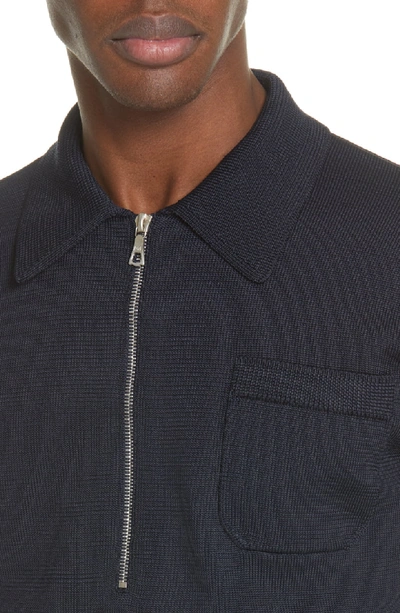 Shop Dries Van Noten Nastra Half-zip Sweater In Navy