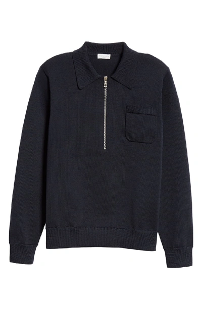 Shop Dries Van Noten Nastra Half-zip Sweater In Navy