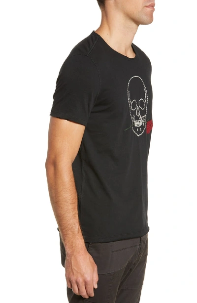 Shop John Varvatos Skull Rose Applique T-shirt In Black