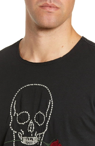 Shop John Varvatos Skull Rose Applique T-shirt In Black