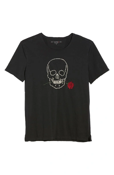 Shop John Varvatos Skull Rose Applique T-shirt In Black