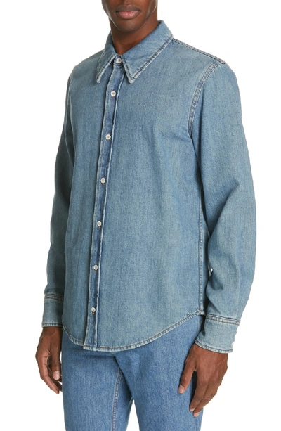 Shop Calvin Klein 205w39nyc Denim Shirt In Blue